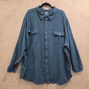 King Size Flannel Button Up Shirt Mens Size 4XL Casual Classic Office Big & Tall